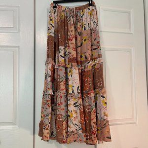 Bohme Patchwork Floral Maxi Skirt 🌼